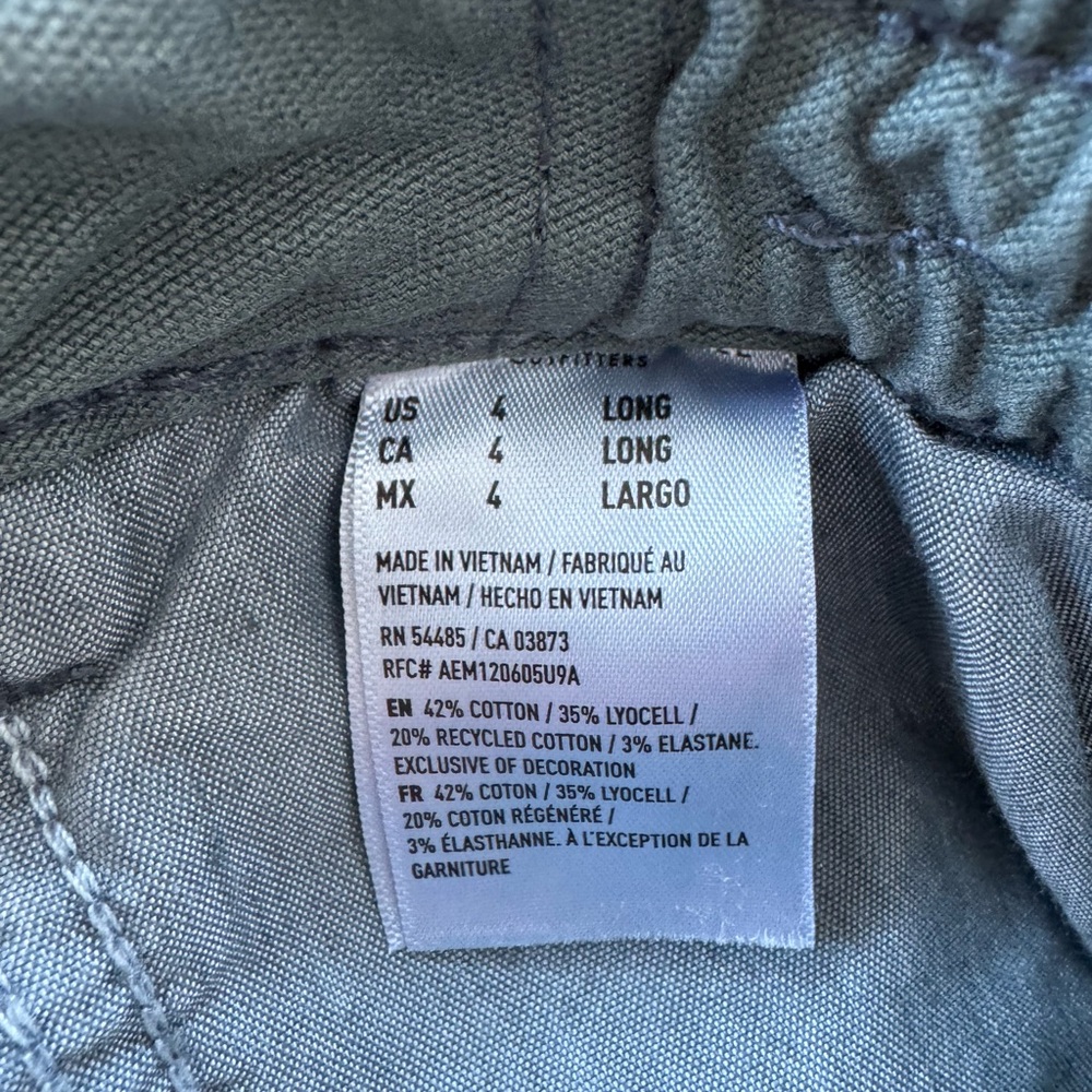 American Eagle Outfitters Stretch Cargo Straight Pants in Teal Blue Size 4 Long - Picture 9 of 11